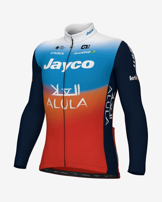 Maillot Team Jayco AlUla 2024 Prime manche longue rouge bleu