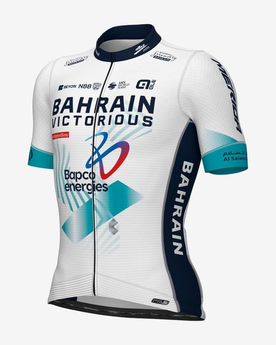 Maillot Bahrain-Victorious PR-System 2024 manche courte blanc