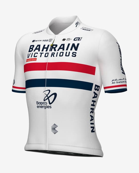 Maillot Bahrain-Victorious Britanic Champion Prime 2024 manche courte blanc