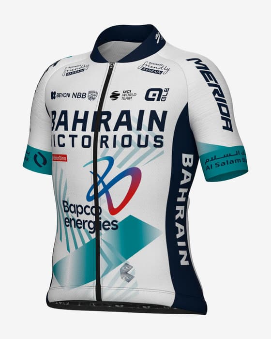 Maillot Bahrain-Victorious manche courte blanc enfant