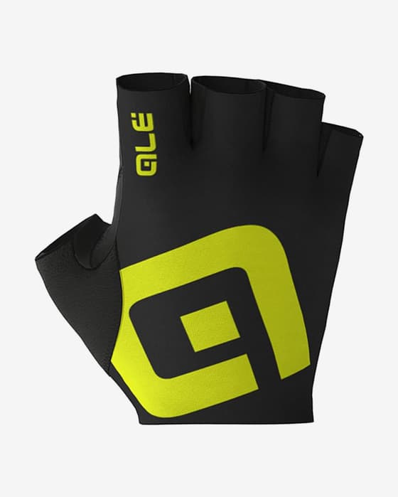 Guantes Alé Air cortos negro amarillo flúor
