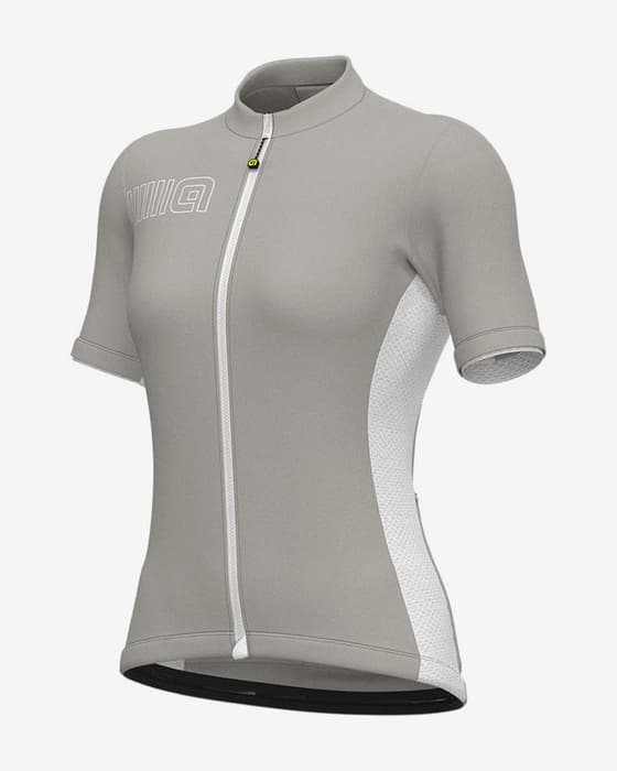 Maillot Alé Color Block manga corta gris claro blanco mujer