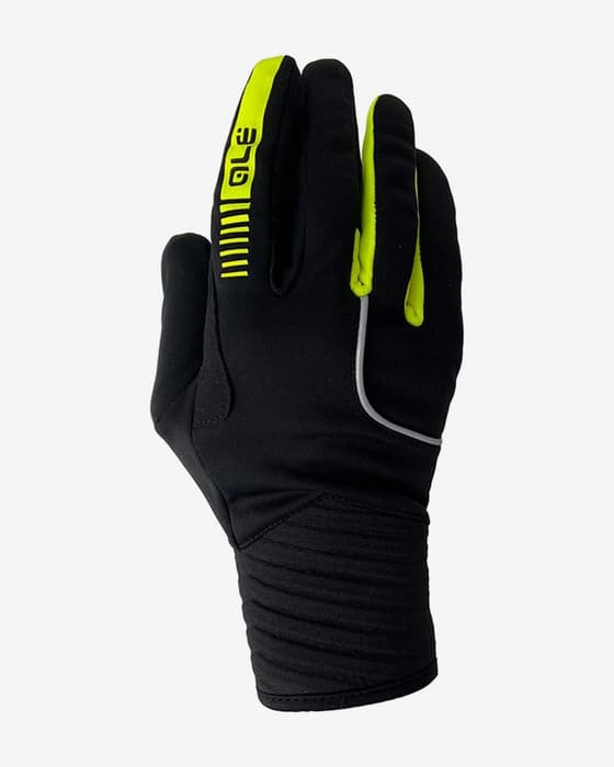 Guantes largos Alé Wind negro amarillo fluor