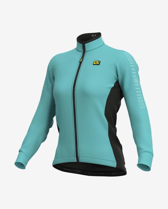 Maillot Alé Solid Fondo manche longue bleu clair noir femme