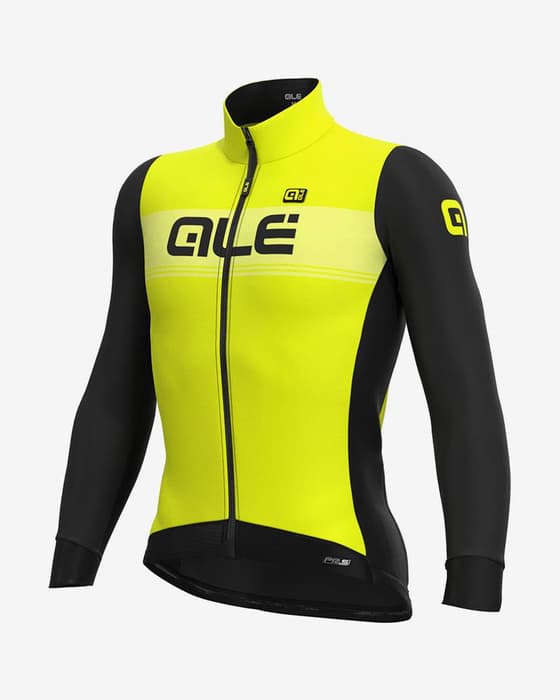 T-shirt Alé Logo manche longue jaune fluo noir