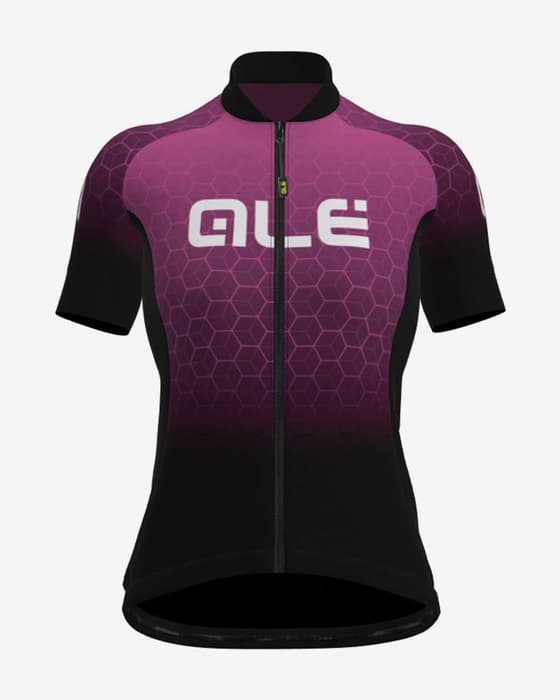 Maillot Alé Hexagon Limited Edition manga corta negro rosa mujer
