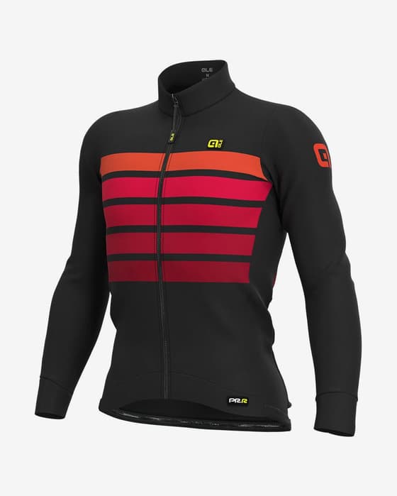 Maillot Alé PRR Sombra Wool manche longue noir rouge foncé