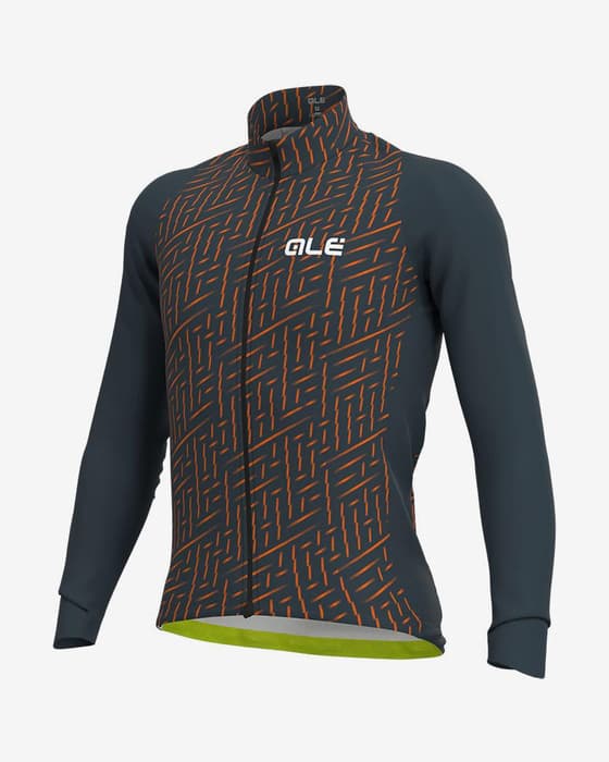 Maillot Alé PRR Green Bolt manga larga gris naranja fluor