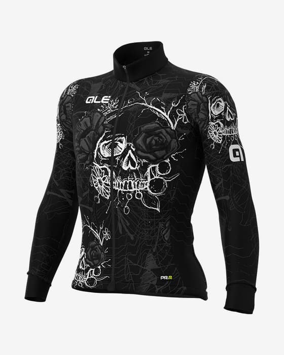Maillot Alé PRR Skull manga larga negro blanco