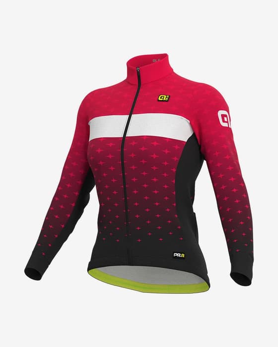 Maillot Alé PRR Stars manche longue rouge clair noir blanc femme