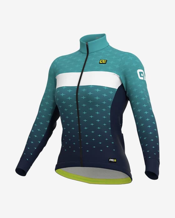 Maillot Alé PRR Stars manga larga azul claro blanco mujer