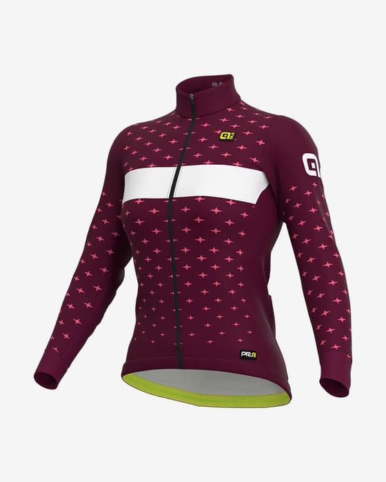 Maillot Alé PRR Stars manche longue lilas blanc femme