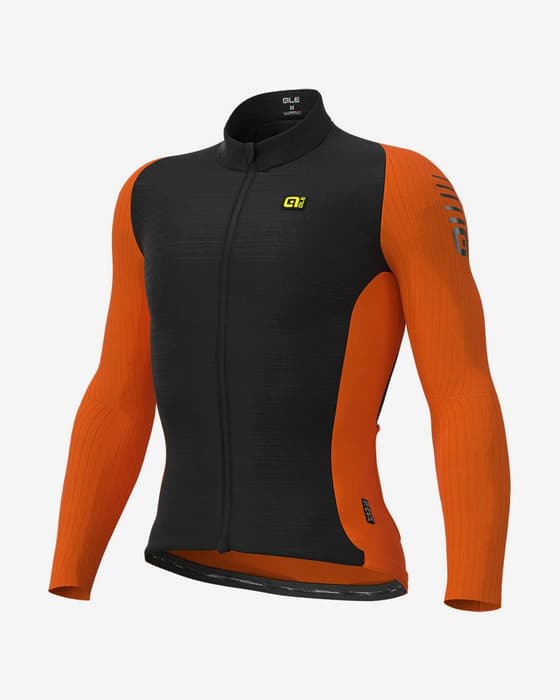 Maillot Alé R-EV1 Warm Race 2.0 manga larga negro naranja fluor