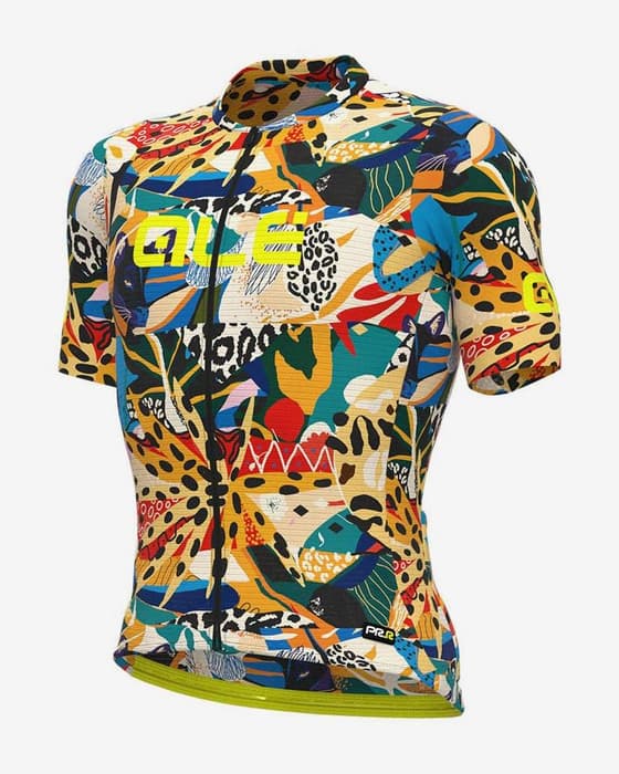 Maillot Alé PRR Kenya manche courte jaune orangé multicolore