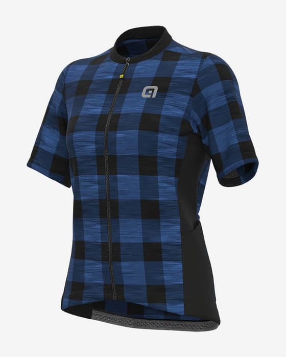 Maillot Alé Off-Road Gravel Scottish manga corta azul negro mujer