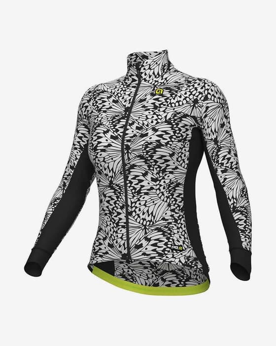 Maillot Alé PRR Papillon manga larga gris claro negro mujer