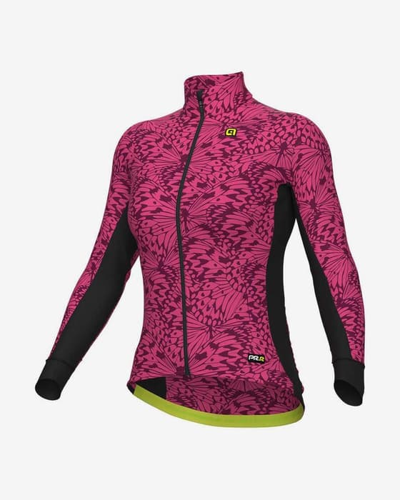 Maillot Alé PRR Papillon manga larga rosa claro negro mujer