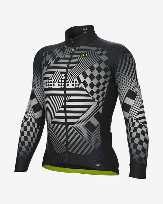 Maillot Alé PRS Checker manga larga gris claro negro
