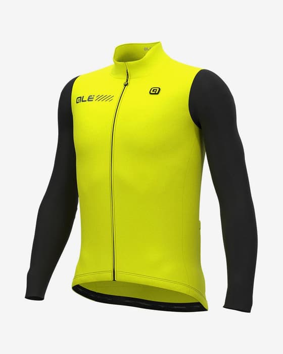 Maillot Alé Solid Fondo 2.0 manche longue jaune fluo noir