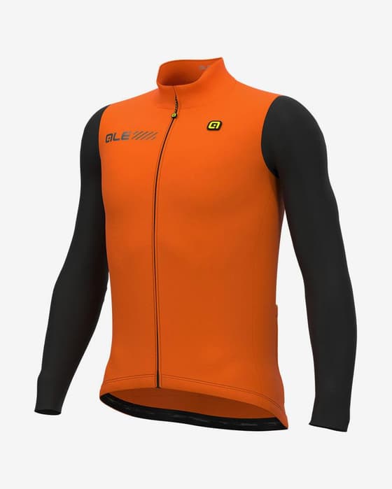 Maillot Alé Solid Fondo 2.0 manche longue orange fluo noir