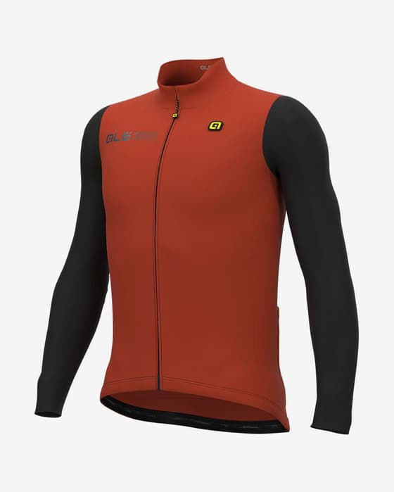Maillot Alé Solid Fondo 2.0 manche longue rouge oxyde noir