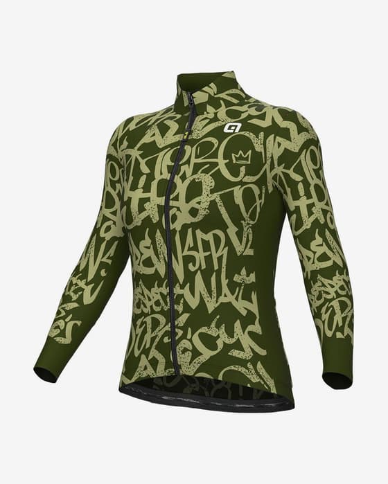 Maillot Alé Solid Ride manche longue vert foncé gris femme