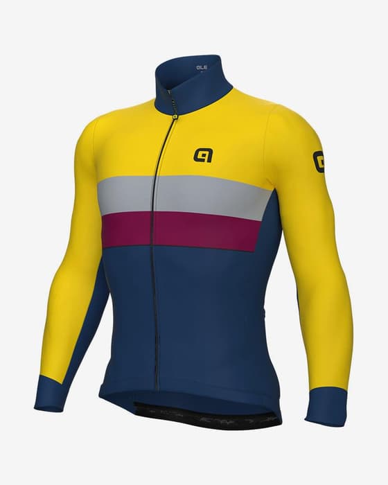 Maillot Alé Off-Road Gravel Chaos manche longue jaune bleu marine lilas