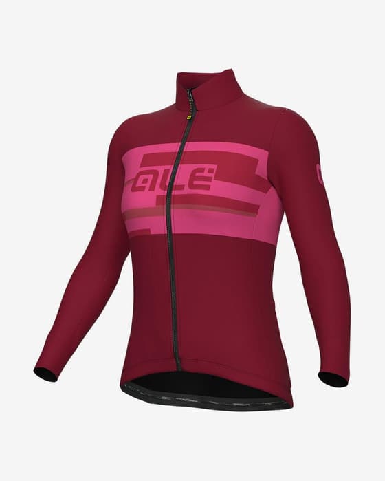 Maillot Alé Solid Borealis manga larga rojo burdeos mujer