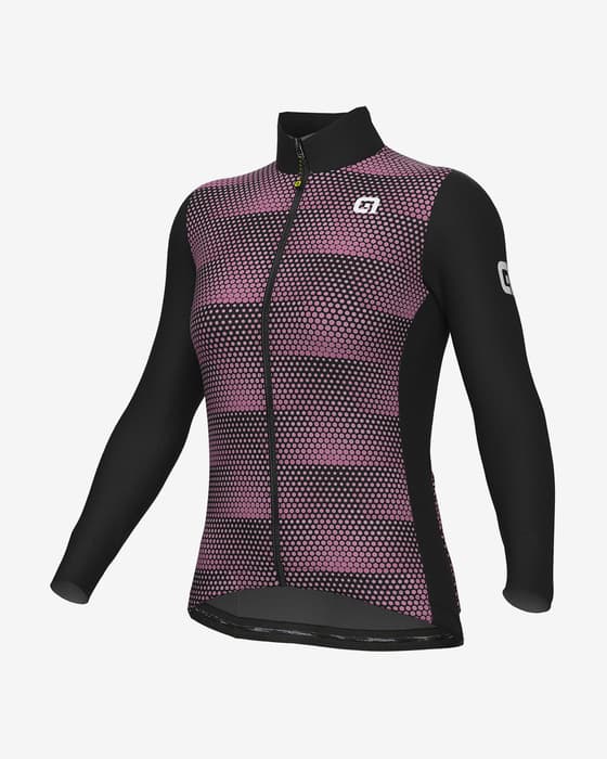 Maillot Alé Solid Sharp manche longue rose lilas noir femme