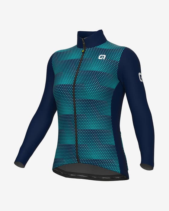 Maillot Alé Solid Sharp manche longue turquoise bleu marine femme