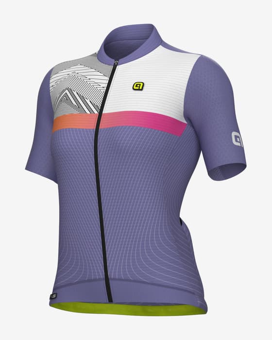 Maillot Alé PRS Zig Zag manga corta lavanda blanco mujer