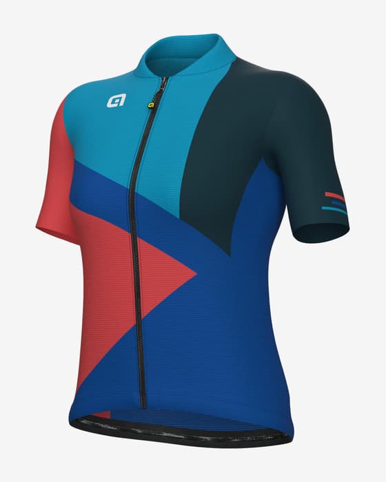 Maillot Alé PRAGMA Next manga corta azul rojo claro mujer