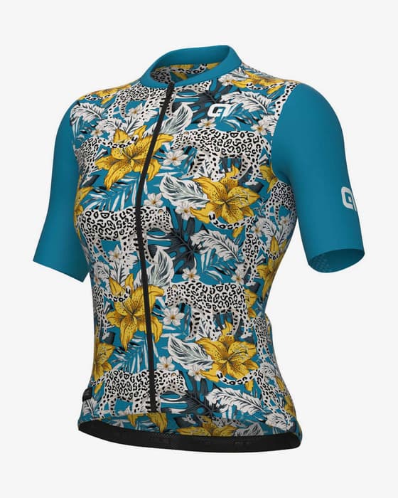 Maillot Alé PR.E Hibiscus manche courte vert bleu multicolore femme