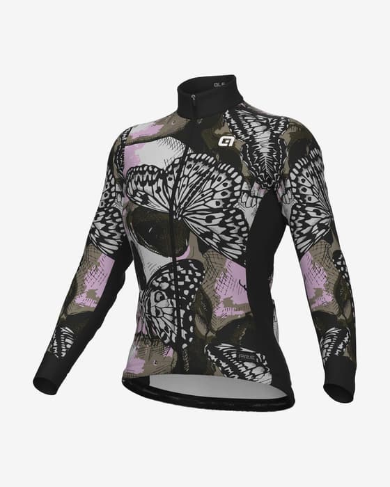 Maillot Alé PR.E Falena manche longue rose clair noir femme