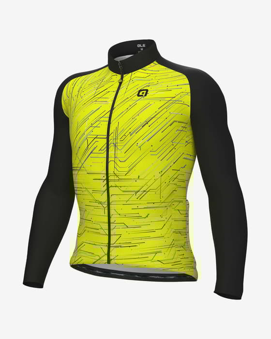 Maillot Alé PRAGMA Byte manche longue jaune fluo noir