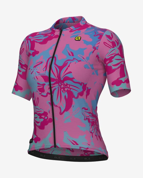 Maillot Alé PR.E Honolulu manche courte rose bleu femme