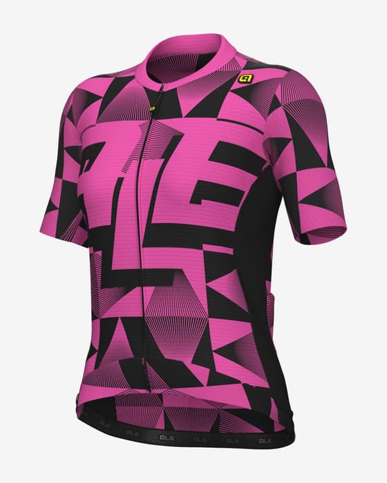 Maillot Alé PR.E Multiverso manche courte rose fluo noir femme