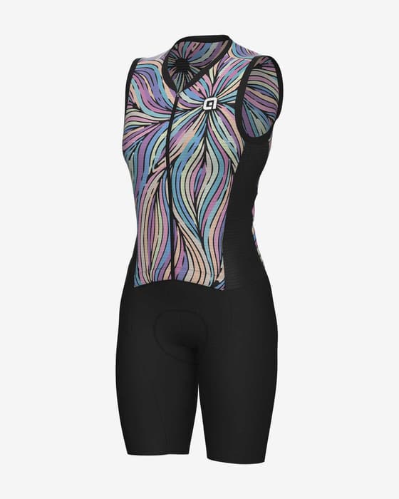 Traje integral Alé PRAGMA Art corto azul pastel negro mujer