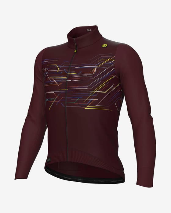 Maillot Alé PR.E Megabyte manche longue marron intense jaune