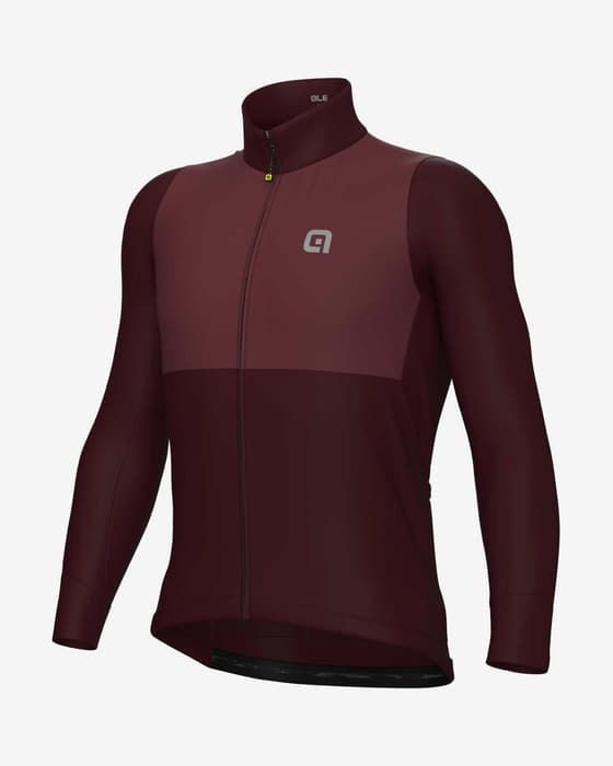 Maillot Alé Off Road Gravel Dual manche longue rouge foncé