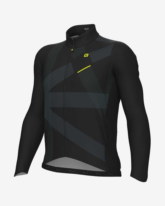 Maillot Alé PRAGMA Direction manche longue noir mat jaune