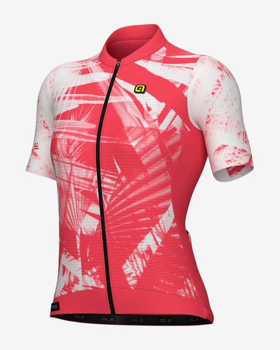 Maillot Alé PR.E Palm manches courtes rouge corail blanc femme