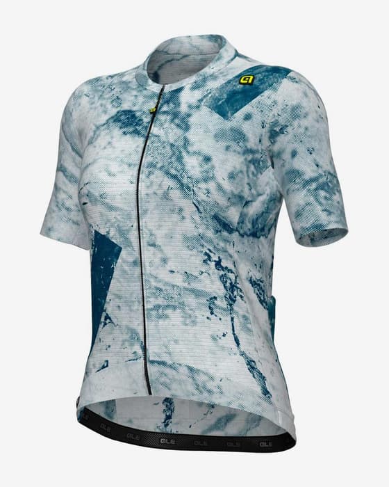 Maillot Alé PR.E Marble manches courtes gris bleu femme