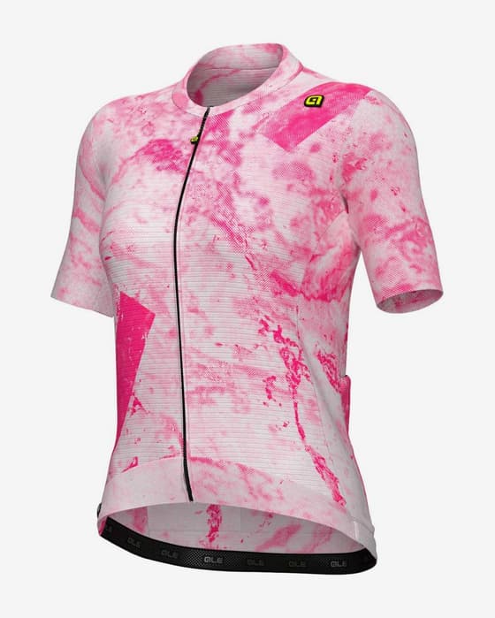 Maillot Alé PR.E Marble manches courtes rose blanc femme