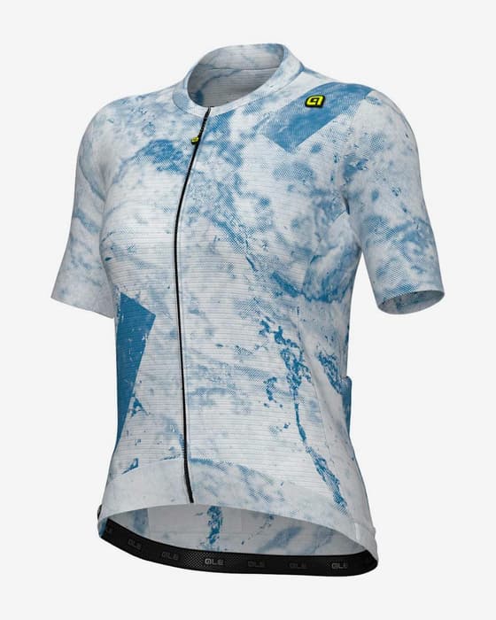 Maillot Alé PR.E Marble manches courtes bleu blanc gris femme