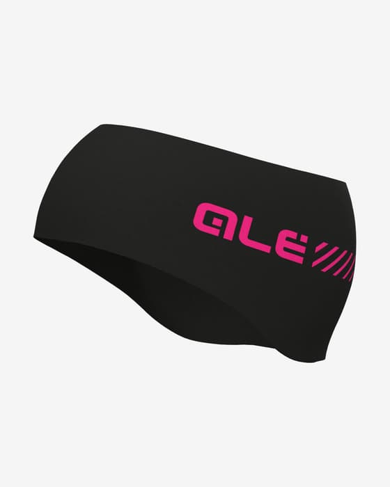 Cinta para la cabeza Alé Fondo negro logo rosa