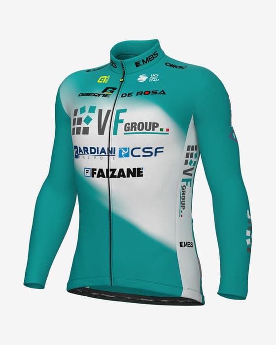 Maillot Bardiani CSF Faizanè Pro Team 2025 Prime manche longue vert blanc
