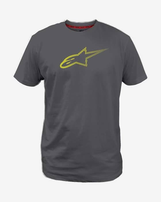 Camiseta Alpinestars Ageless Tech manga corta gris oscuro amarillo