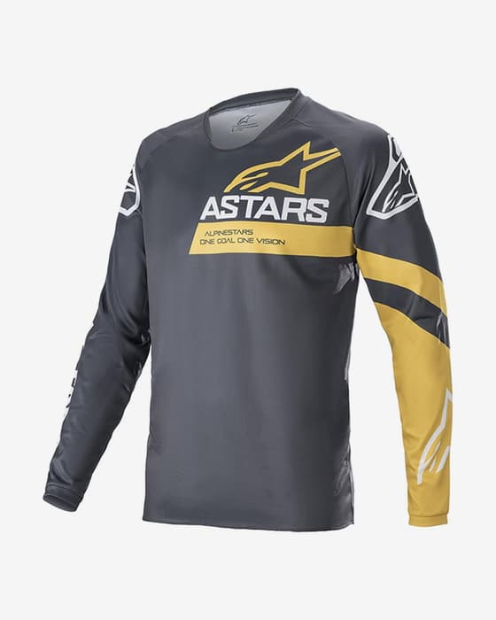 Maillot Alpinestars Racer V3 manche longue gris jaune