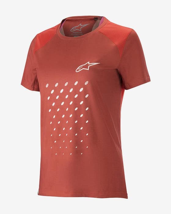 Maillot Alpinestars Stella Alps 6.0 manga corta rojo blanco mujer
